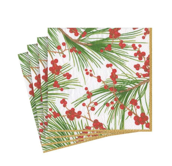 Berries & Pine Cocktail Napkin