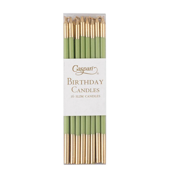 Moss Green Slim Birthday Candle