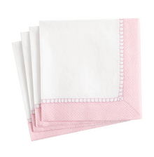  Petal Pink Linen Border Cocktail Napkin