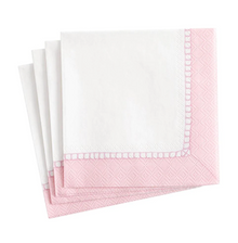 Petal Pink Linen Border Cocktail Napkin
