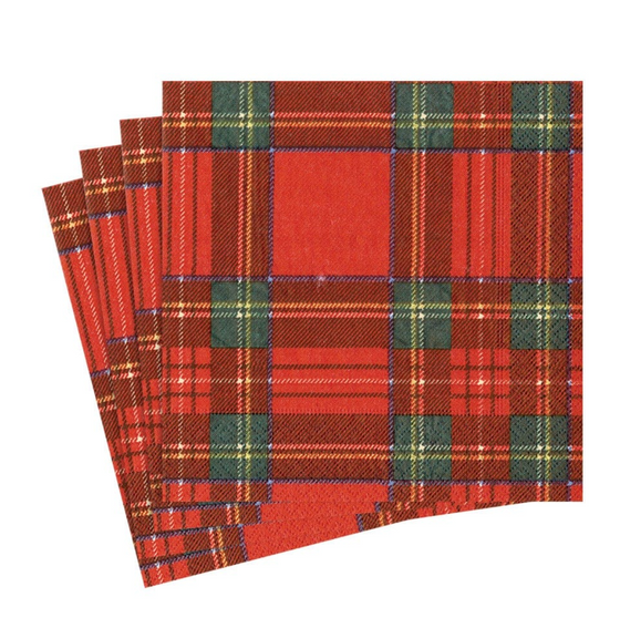 Royal Plaid Cocktail Napkin