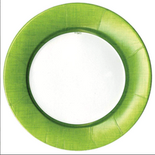  Round Linen Moss Green Dinner Plates