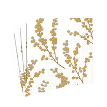  White Berry Branches Boxed Cocktail Napkin