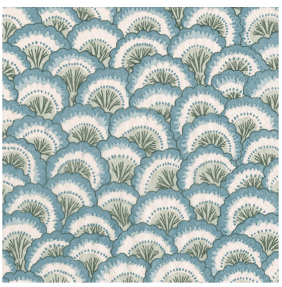 Blue Scallop Pontchartrain Guest Towel