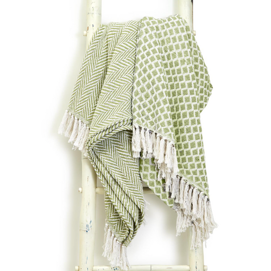Country Side Green Throw Blanket