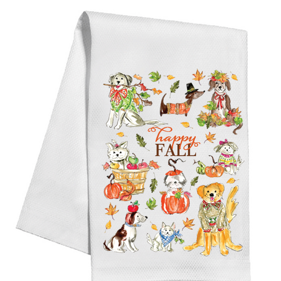 Fall Party Pooches Kitchen Towel