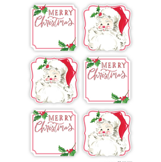 Merry Christmas Candy Canes and Santa Sticker Sheets