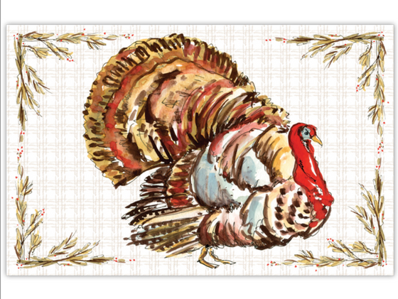 Watercolor Turkey Placemat Pad