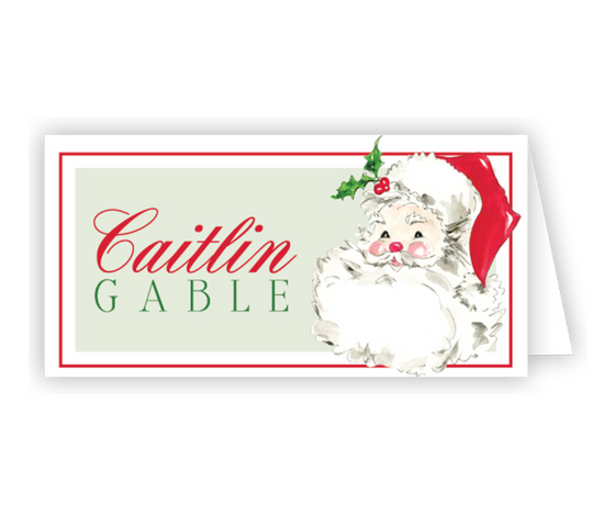 Red Santa Claus Place Card
