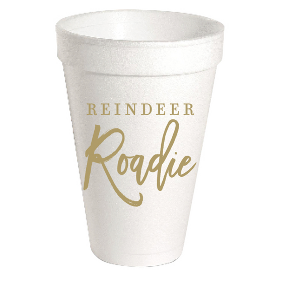Gold Reindeer Roadie Foam Cups