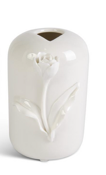  Tall White Peony Flower Ceramic Vase