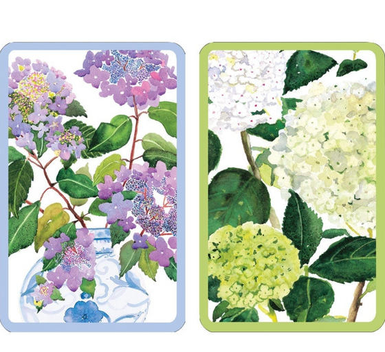 Hydrangeas Large Type Bridge Playing Cards