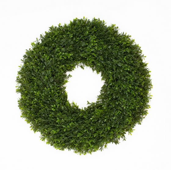UV Protected Round Boxwood Wreath 20"