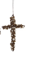 Gold & Pearl Rope Cross