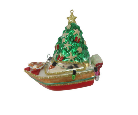 Boat With Christmas Tree Ornament