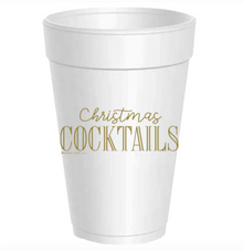  Gold Christmas Cocktails Foam Cups