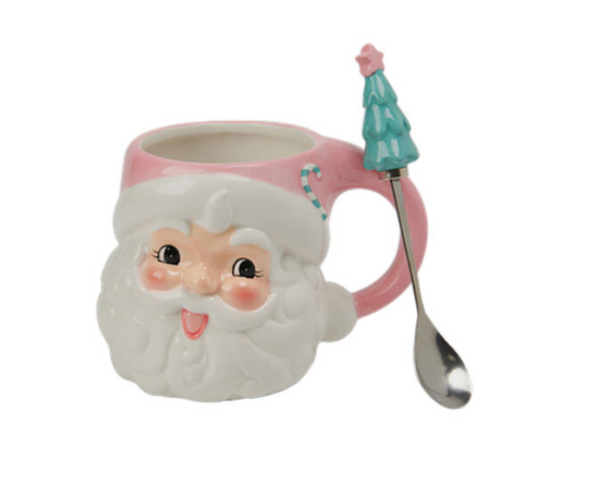 Pink Santa Head Mug