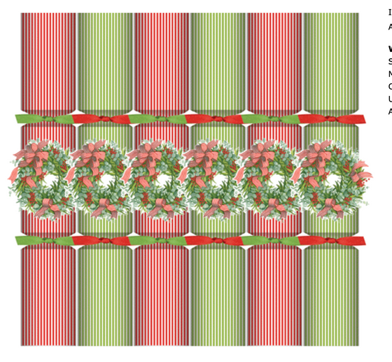 Ribbon Stripe Wreath Crackers