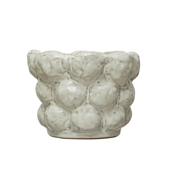 White Knob Stone Planter