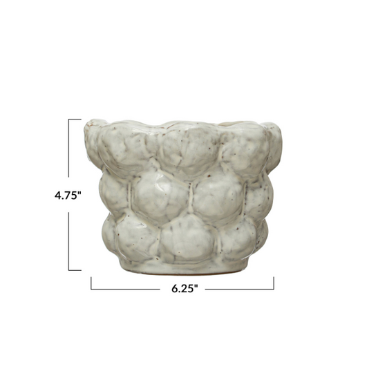 White Knob Stone Planter