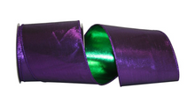  Purple & Green Metallic Shine 4" Ribbon