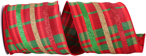 Classic Plaid Glitter 4" Ribbon