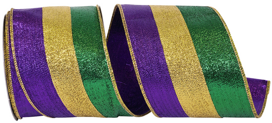 Mardi Gras Deluxe Ribbon 4"
