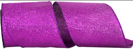 Purple Glitter Metallic 4" Ribbon