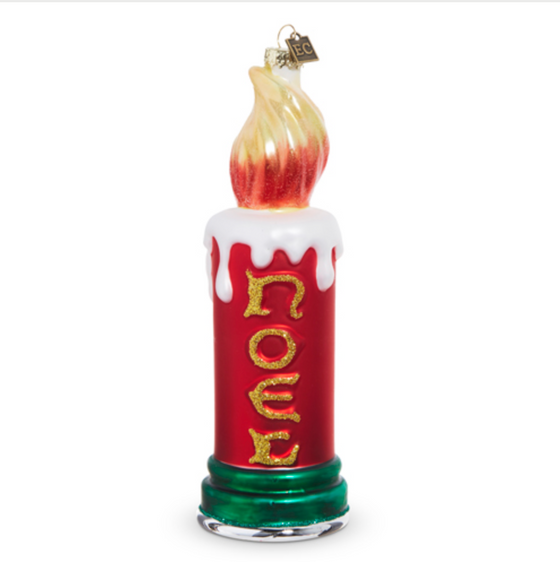 Noel Candle Ornament 8"