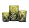 Green Fern Sandblasted Candle Holder