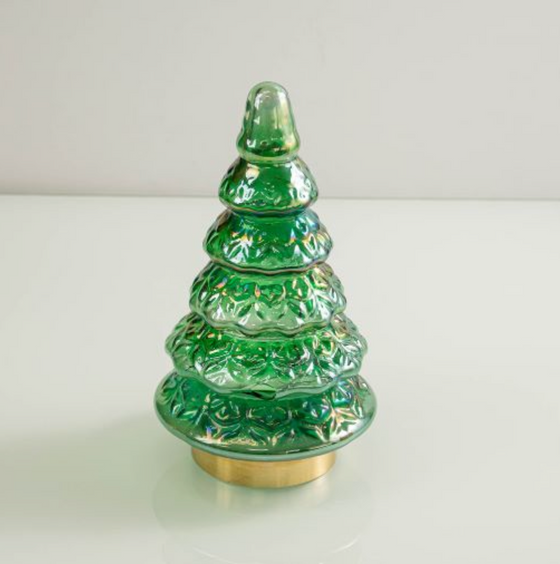 Green Glass Christmas Tree