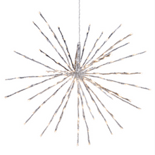  Silver Starburst With Warm White Lights 28"