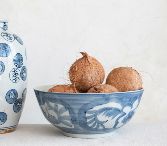 Hand Painted Blue And White Bowl