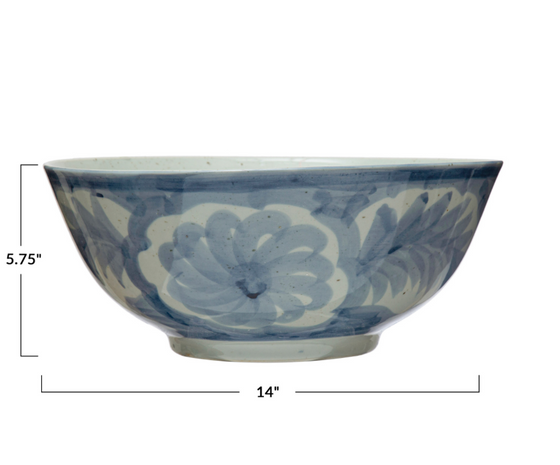 Hand Painted Blue And White Bowl