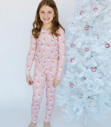  Pink Vintage Santa Toddler Pajama Set