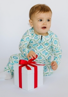  Blue & Green Ornament Baby Pajama