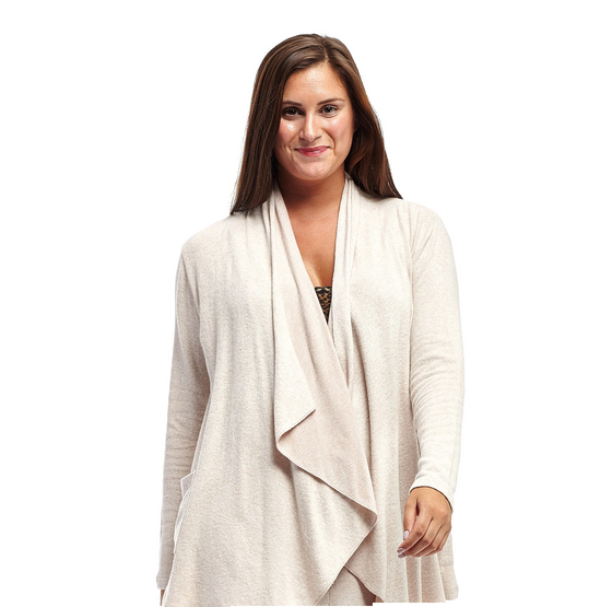 Taupe Cascading Front Comfort Jacket