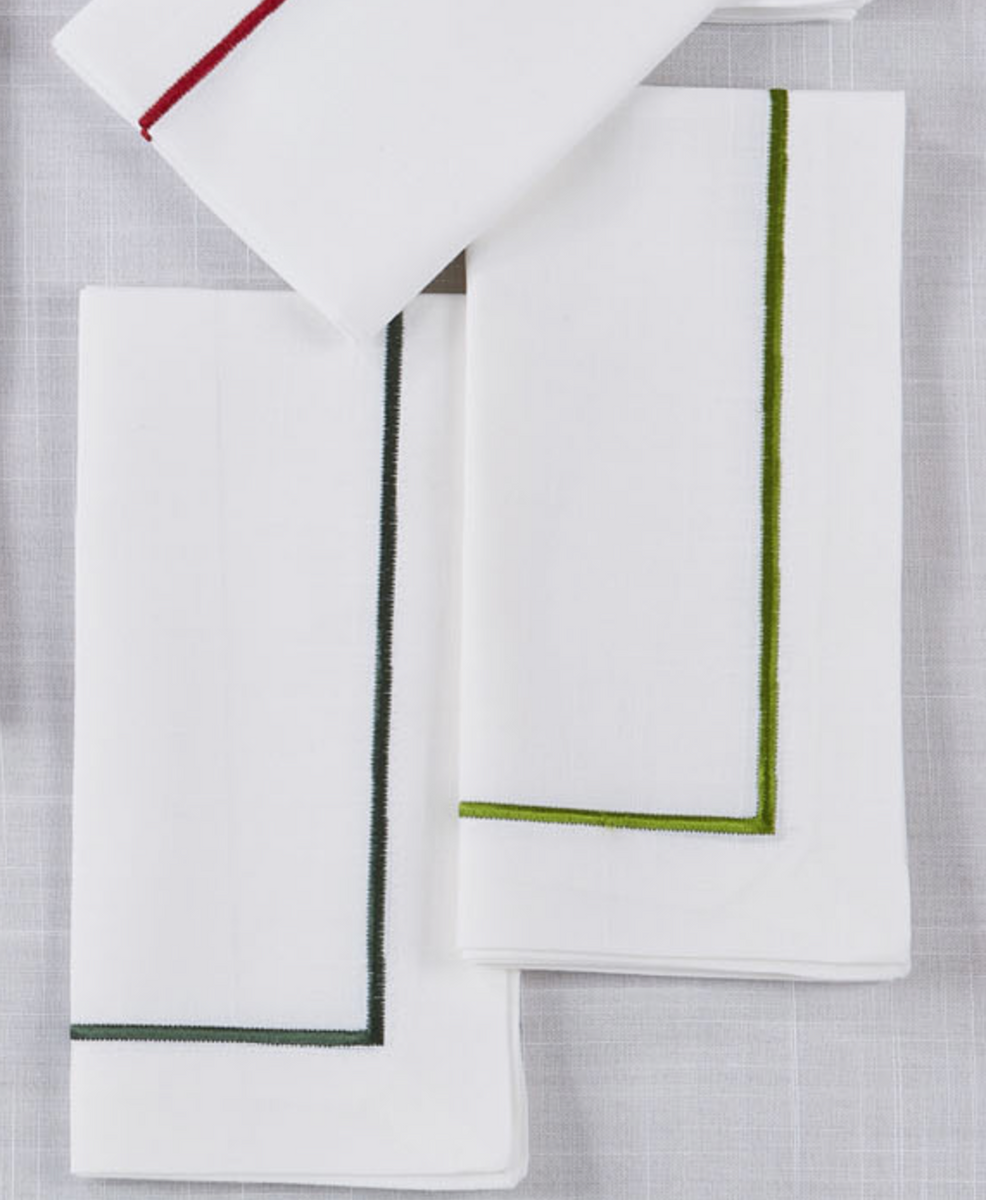 Embroidered Kiwi Line Napkin Set of 4 Wildflowers