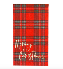 Red Plaid Merry Christmas Guest Towel