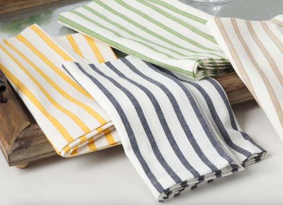 Navy Striped Design Napkin Set