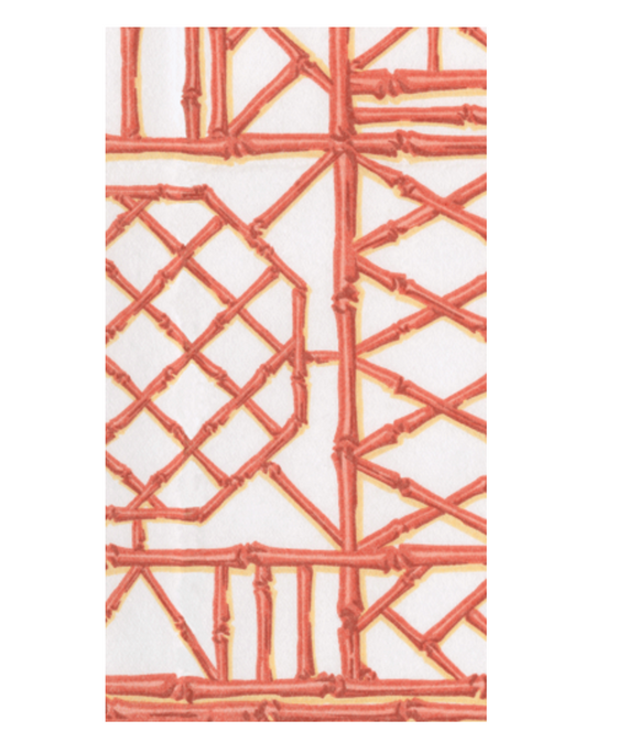 Bamboo Screen Coral Guest Towel