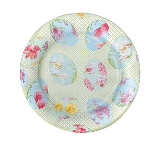 Floral Decorated Eggs Dessert Plates