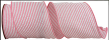  Seersucker Stripe Pink Everyday Wired 4" Ribbon