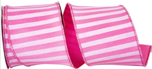  Pink & White Cabana Stripe Ribbon 4"