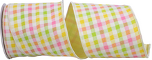  Check Pastel Bright Wired 4" Ribbon