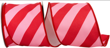  Jumbo Red & Pink Canvas Stripe Ribbon 4"