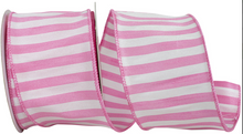  Pink & White Cabana Stripe Ribbon 2.5"