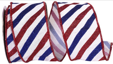 Patriotic Glitter Stripe Ribbon 2.5"