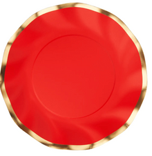  Red Wavy Everyday Salad Plates