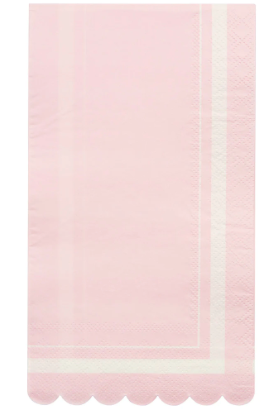 Pink and White Scallop Guest Towel